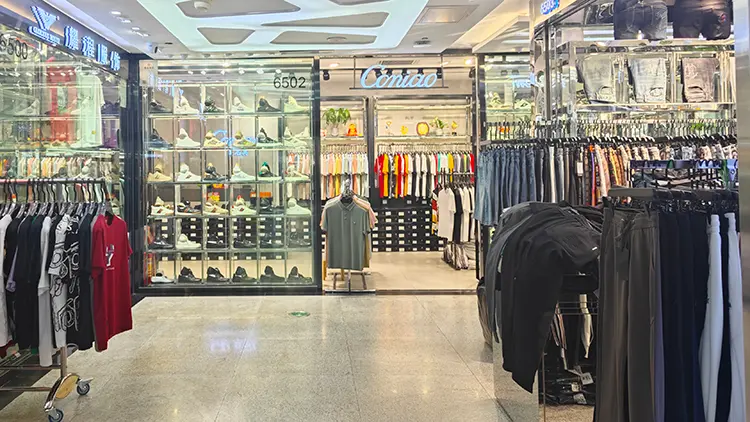 Mens clothing area in Baima